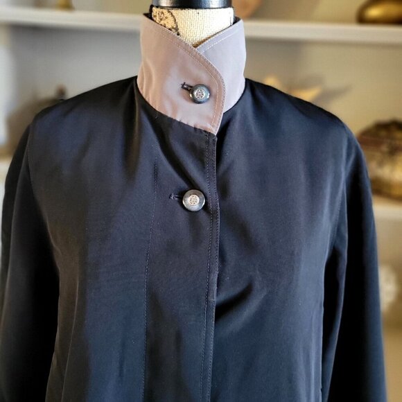 Vintage Regent Park Womens Long Black Coat With Unique Button Detail- SZ 10 - Picture 3 of 9